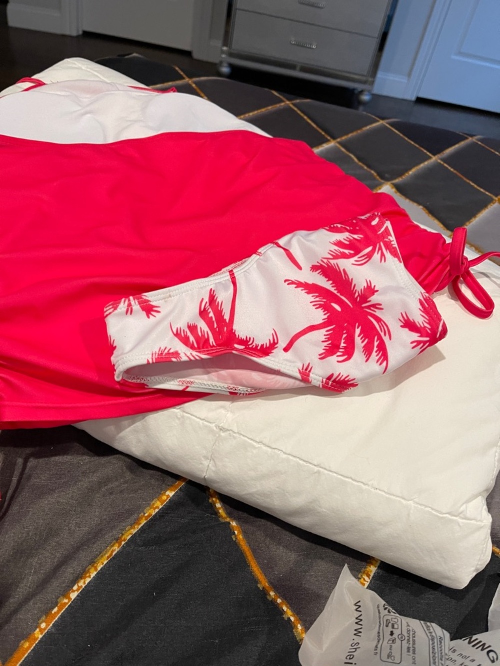 Pink Palm Tree Two-Piece Swim Set Brand New - Picture 8 of 9